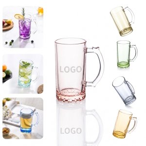 16 oz Colored Glass Beer Stein with Star Bottom Handle